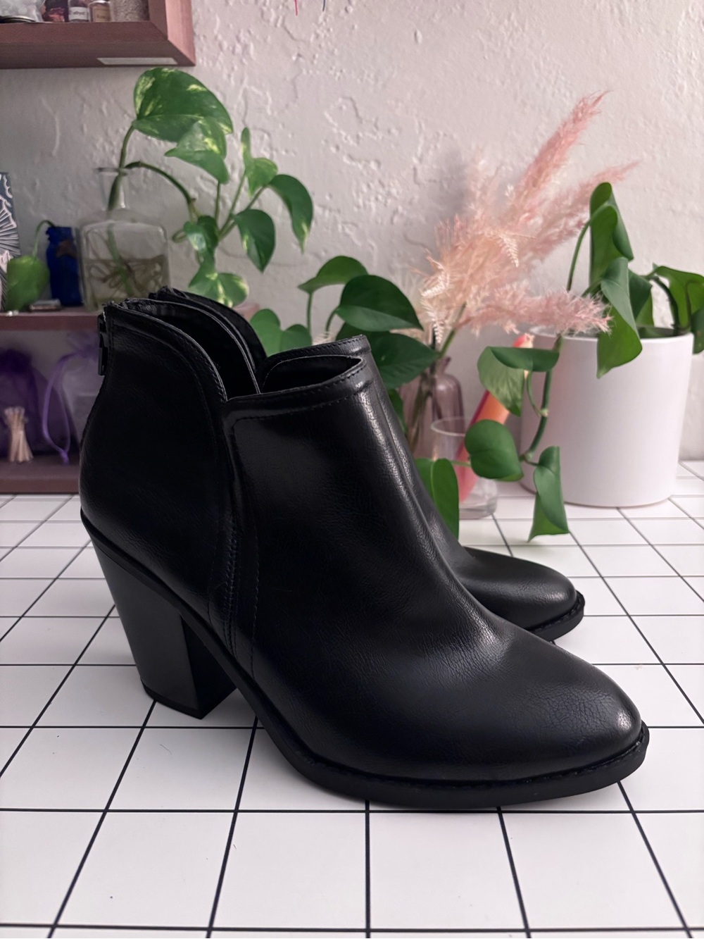 Women’s Black Ankle Booties - Sleek Heeled Chelsea Style